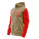 Custom Light Khaki Orange Red Hoodie 2525121225B31812