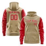 Custom Light Khaki Red Hoodie