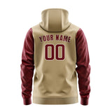 Custom Light Khaki Crimson Red Hoodie 2525151525B31815