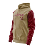 Custom Light Khaki Crimson Red Hoodie 2525151525B31815