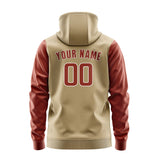 Custom Light Khaki Coral Red Hoodie 2525161625B31816