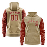 Custom Light Khaki Coral Red Hoodie