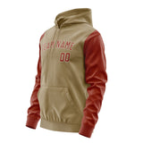 Custom Light Khaki Coral Red Hoodie 2525161625B31816