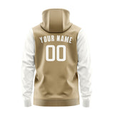 Custom Light Khaki White Hoodie 2525181825B31818