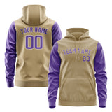 Custom Light Khaki Light Purple Hoodie