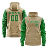 Custom Light Khaki Emerald Green Hoodie 2525242425B31824