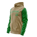 Custom Light Khaki Emerald Green Hoodie 2525242425B31824