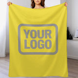 Custom Pale Yellow Gray Blanket
