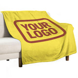 Custom Pale Yellow Coral Red Blanket