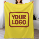 Custom Pale Yellow Coral Red Blanket