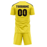 Custom Light Yellow Brown Soccer Set