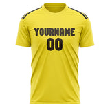 Custom Light Yellow Brown Soccer Jersey