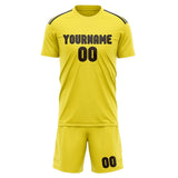 Custom Light Yellow Brown Soccer Set