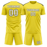 Custom Light Yellow Cream Soccer Set