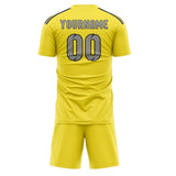 Custom Light Yellow Gray Soccer Set