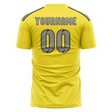Custom Light Yellow Gray Soccer Jersey