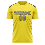 Custom Light Yellow Gray Soccer Jersey