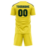 Custom Light Yellow Green Soccer Set