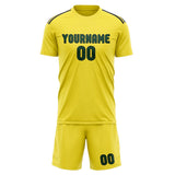 Custom Light Yellow Green Soccer Set