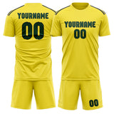 Custom Light Yellow Green Soccer Set