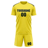 Custom Light Yellow Dark Green Soccer Set