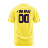Custom Light Yellow Purple T-Shirt