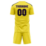 Custom Light Yellow Purple Soccer Set