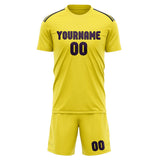 Custom Light Yellow Purple Soccer Set