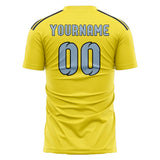 Custom Light Yellow Light Blue Soccer Jersey