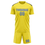 Custom Light Yellow Light Blue Soccer Set