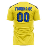 Custom Light Yellow Sky Blue Soccer Jersey