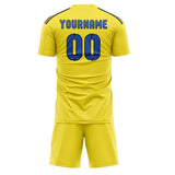 Custom Light Yellow Sky Blue Soccer Set