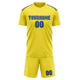 Custom Light Yellow Sky Blue Soccer Set
