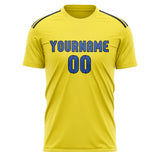 Custom Light Yellow Sky Blue Soccer Jersey