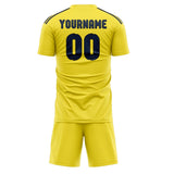 Custom Light Yellow Blue Soccer Set