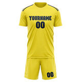 Custom Light Yellow Blue Soccer Set