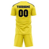 Custom Light Yellow Navy Soccer Set