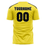Custom Light Yellow Navy Soccer Jersey