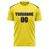 Custom Light Yellow Navy Soccer Jersey