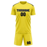 Custom Light Yellow Navy Soccer Set