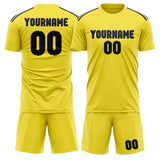 Custom Light Yellow Navy Soccer Set