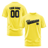 Custom Light Yellow Navy T-Shirt