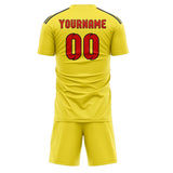 Custom Light Yellow Orange Red Soccer Set