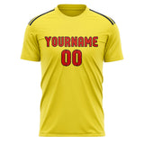 Custom Light Yellow Orange Red Soccer Jersey