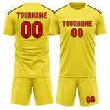 Custom Light Yellow Orange Red Soccer Set