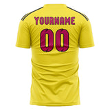 Custom Light Yellow Pink Soccer Jersey