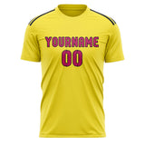 Custom Light Yellow Pink Soccer Jersey