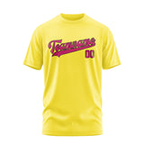Custom Light Yellow Pink T-Shirt