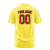 Custom Light Yellow Red T-Shirt