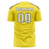 Custom Light Yellow White Soccer Jersey